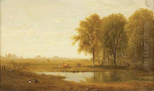 An Afternoon In The Fields Oil Painting by Richard William Hubbard