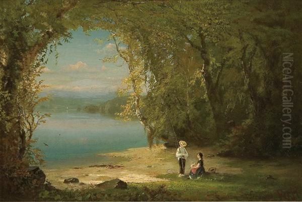 Afternoon Fishing Oil Painting by Richard William Hubbard