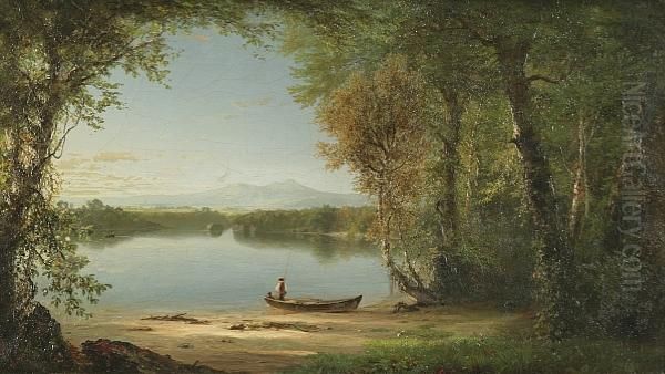 Lake George Oil Painting by Richard William Hubbard