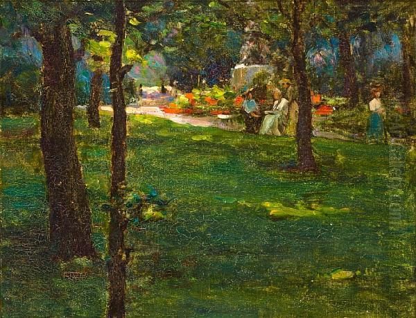 Luxembourg Gardens Oil Painting by Henry Salem Hubbell