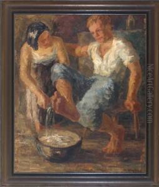 Onhe Titel Oil Painting by Arnold Pankraz Huber