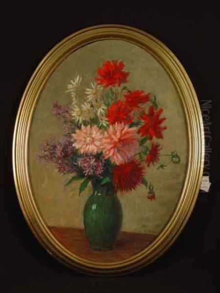 Chrysanthemen In Der Vase Oil Painting by Paul Huber