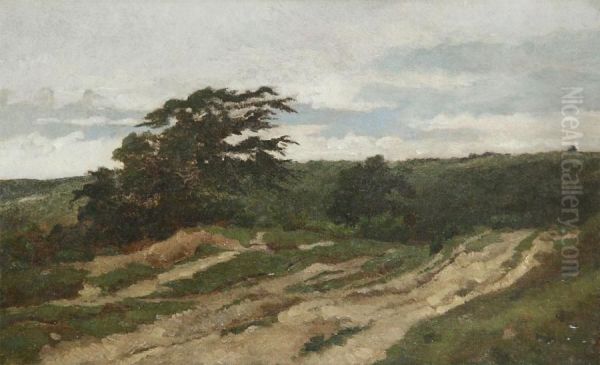 Heathland Oil Painting by Edouard Jules Joseph Huberti