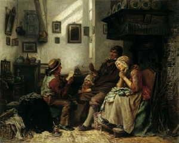 Signiert Und Datiert Unten Rechts: Carl Hubner 1859. Oil Painting by Carl Hubner