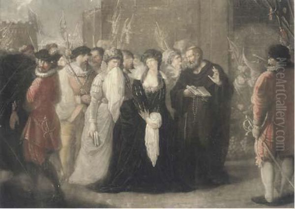 The Death Of Lady Jane Gray, 1554, By Valentine Green Oil Painting by Huck, Johann Gerhard