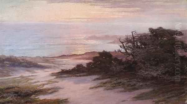 Sunset Over The Coast Oil Painting by Charles Bradford Hudson