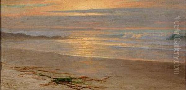 Sunset Along The Shore Oil Painting by Charles Bradford Hudson