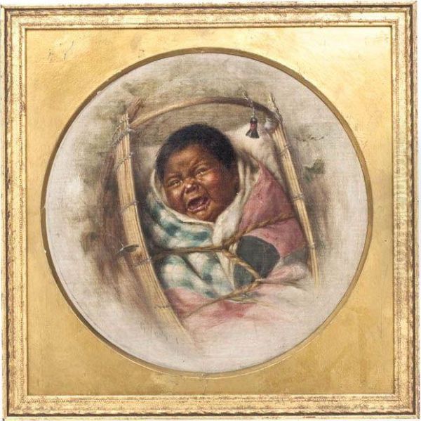 Girl With Indian Papoose Oil Painting by Grace Carpenter Hudson