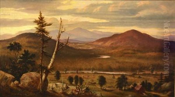 Panoramic Valley View Oil Painting by John Bradley Hudson