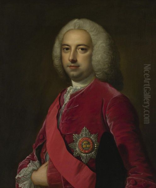 Portrait Of Sir Edward Walpole Oil Painting by Thomas Hudson