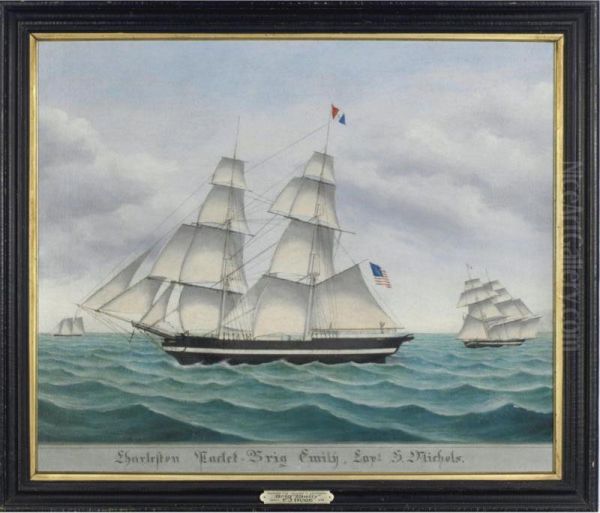 Charleston Packet Brig Emily, Capt. S. Nichols Oil Painting by Jurgan Frederick Huge