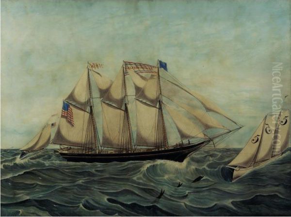 The Schooner Alfred Thomas With The Seagull Oil Painting by Jurgan Frederick Huge