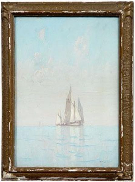 Sailing Vessels Oil Painting by James Miller Huggins