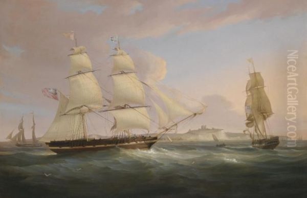 The Merchant Snow Peru Off Dover Oil Painting by William Huggins