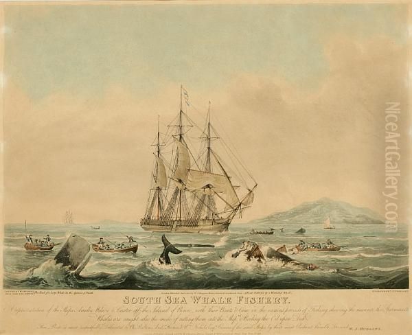 South Sea Whale Fishery Oil Painting by William Huggins