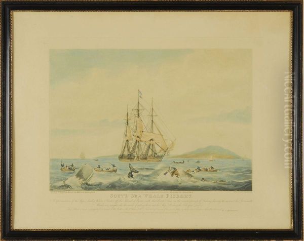 South Sea Whale Fishery Oil Painting by William Huggins