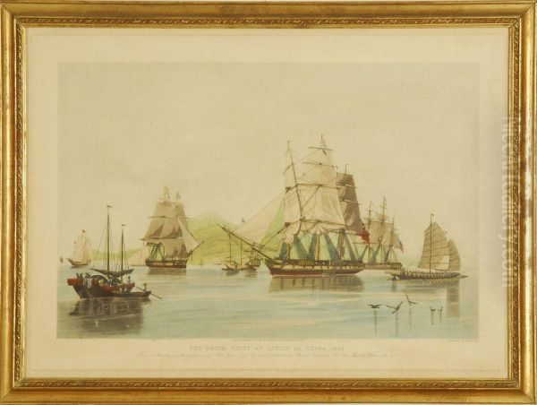 The Opium Ships At Lintin In China Oil Painting by William Huggins