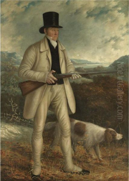 Portrait Of Lewis Vaughan Of Penmaen Dyfi Oil Painting by Hugh Hughes