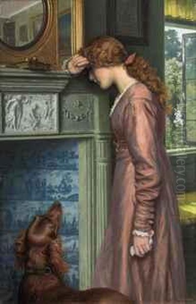 A Passing Cloud Oil Painting by Arthur Hughes