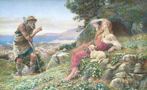 A Shepherd Admonishing Perdita For Her Love Of Florizel Oil Painting by A. Foord Hughes