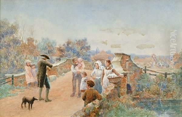 An Impromptu Concert Oil Painting by A. Foord Hughes