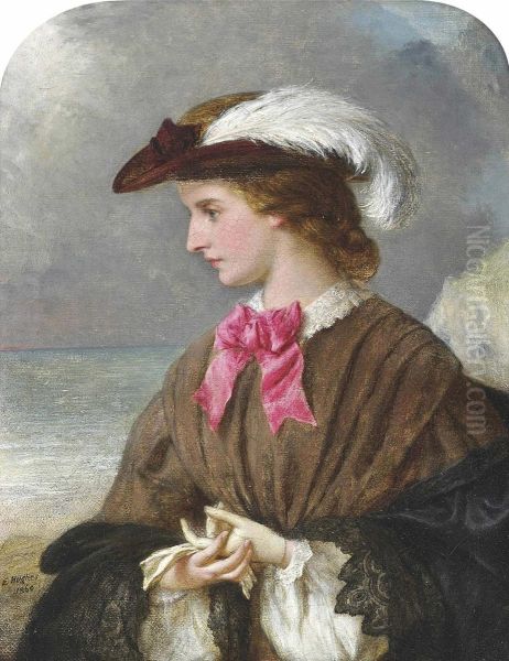 The Red Bow Oil Painting by Edward Hughes