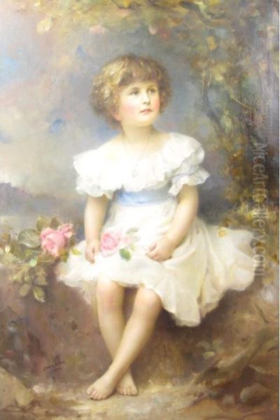 Portrait Of A Young Child Oil Painting by Edward Hughes