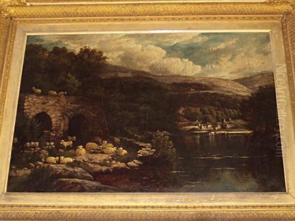 Lime Kilns At Pentre Fellin On The Dee Near Llangollen Oil Painting by John Joseph Hughes