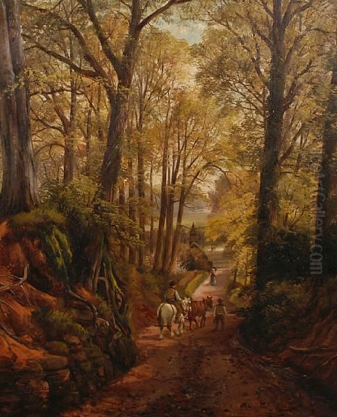 The Rocky Lane, Hamstead Oil Painting by John Joseph Hughes