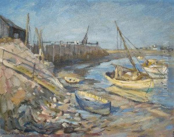 Foryd Harbour , Rhyl , Wales Oil Painting by Robert Hughes