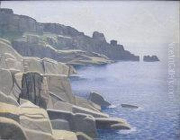 The Coast Near Land's End Oil Painting by Robert Morson Hughes