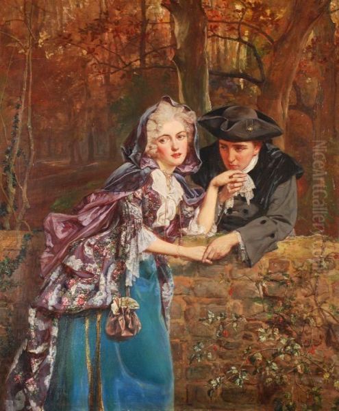 A Secret Assignation Oil Painting by Talbot Hughes