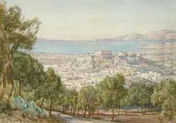 A View Of Athens And The Acropolis Oil Painting by Herbert Hughes Stanton