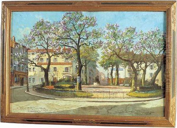 la Place De La Barre Oil Painting by Claude Honore Hugrel