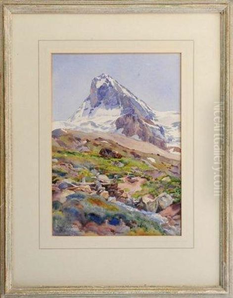 La Dent Blanche Oil Painting by Fritz Edouard Huguenin-Lassauguette