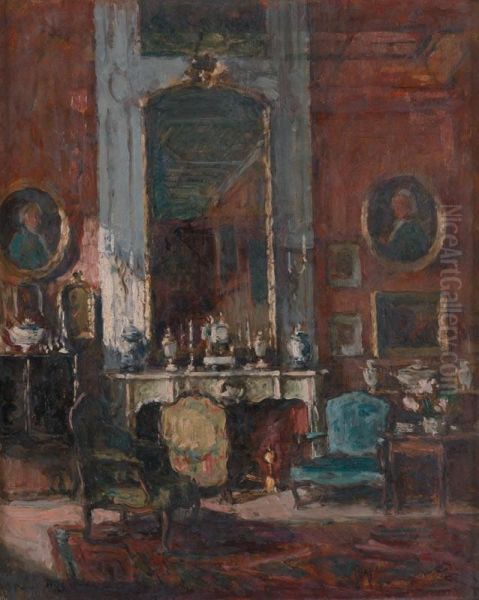 L'interieur De L'hotel Particulier Oil Painting by Paul Jean Hugues