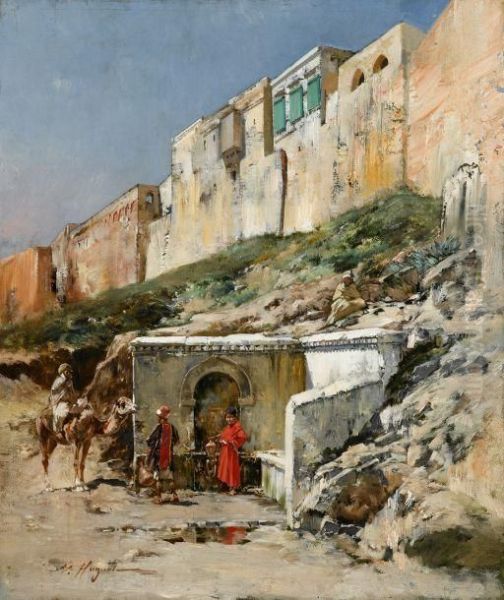 At The Well Oil Painting by Victor Pierre Huguet