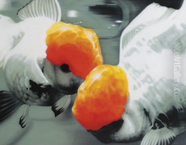 Two Goldfish Oil Painting by Xia Hui