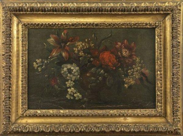 Bouquet De Fleurs Dans Un Vase. Oil Painting by Pierre-Nicolas Huillot