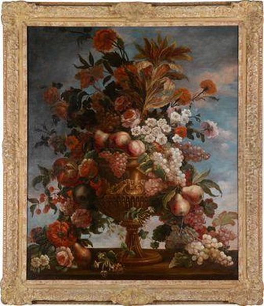 Ein Prunkstillleben Vonblumen Oil Painting by Pierre-Nicolas Huillot