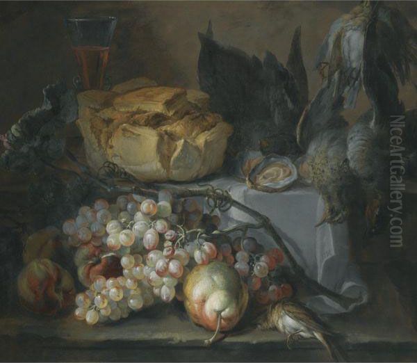 Still Life With A Loaf Of Bread Oil Painting by Pierre-Nicolas Huillot