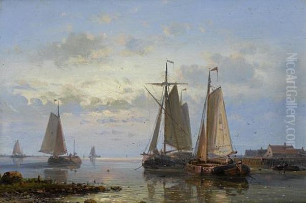 Evening On The Estuary Oil Painting by Abraham Hulk Jun.