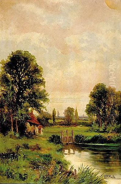 Near Upping Essex Oil Painting by F. Hulk