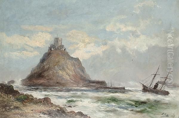 Mount St Michaels, Cornwall Oil Painting by Abrahamor I Hulk Ii