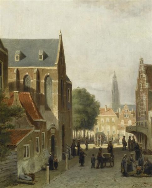 View Of A Town Oil Painting by John Frederick Ii Hulk