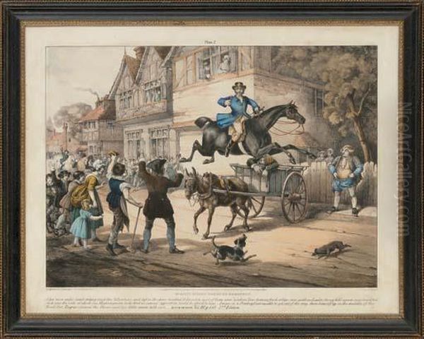 Life Of Dick Turpin: Capture And Death Of King, Flight Of Turpin Oil Painting by Edward Hull