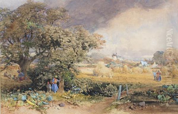 Harvest Scene Oil Painting by William Hull