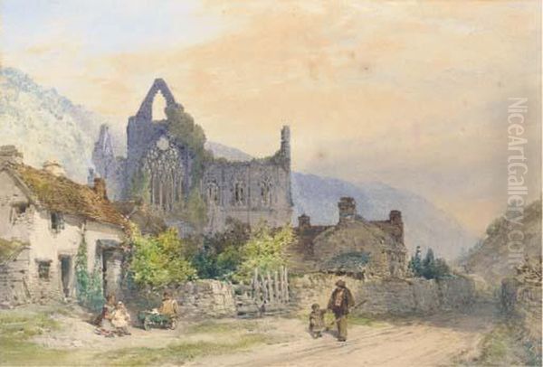 Tintern From The Village Oil Painting by William Hull