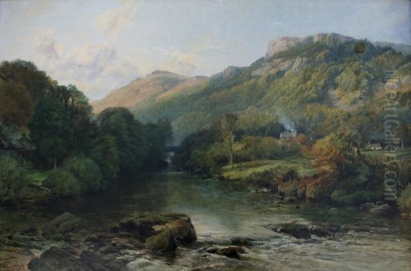 The River Llugwy, Bettws Y Coed Oil Painting by Frederick William Hulme