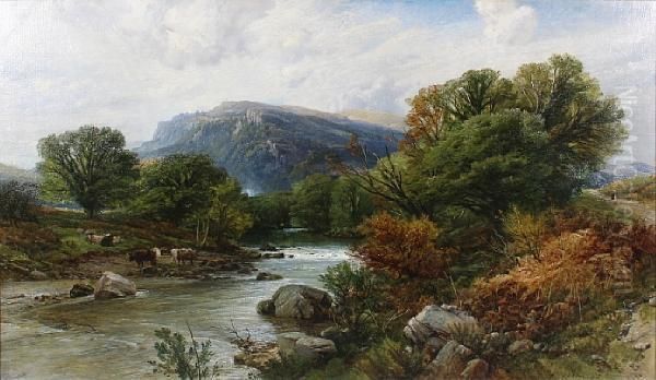 On The Llugwy, Vale Of Bettws, N(orth)w(ales) Oil Painting by Frederick William Hulme